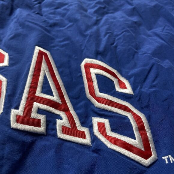 VTG NCAA Kansas Jayhawks Reversible Jacket Mens XL Starter Pullover 90s Vintage - Picture 3 of 16